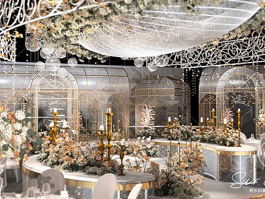 婚礼宴会3D效果图《花房恋人》