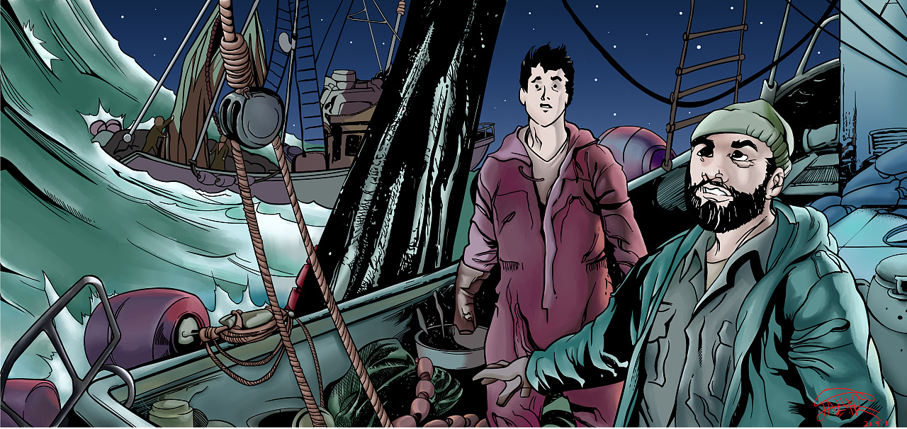 海啸|插画|创作习作|黑白条lahne - 临摹作品 - 站酷 (zcool)