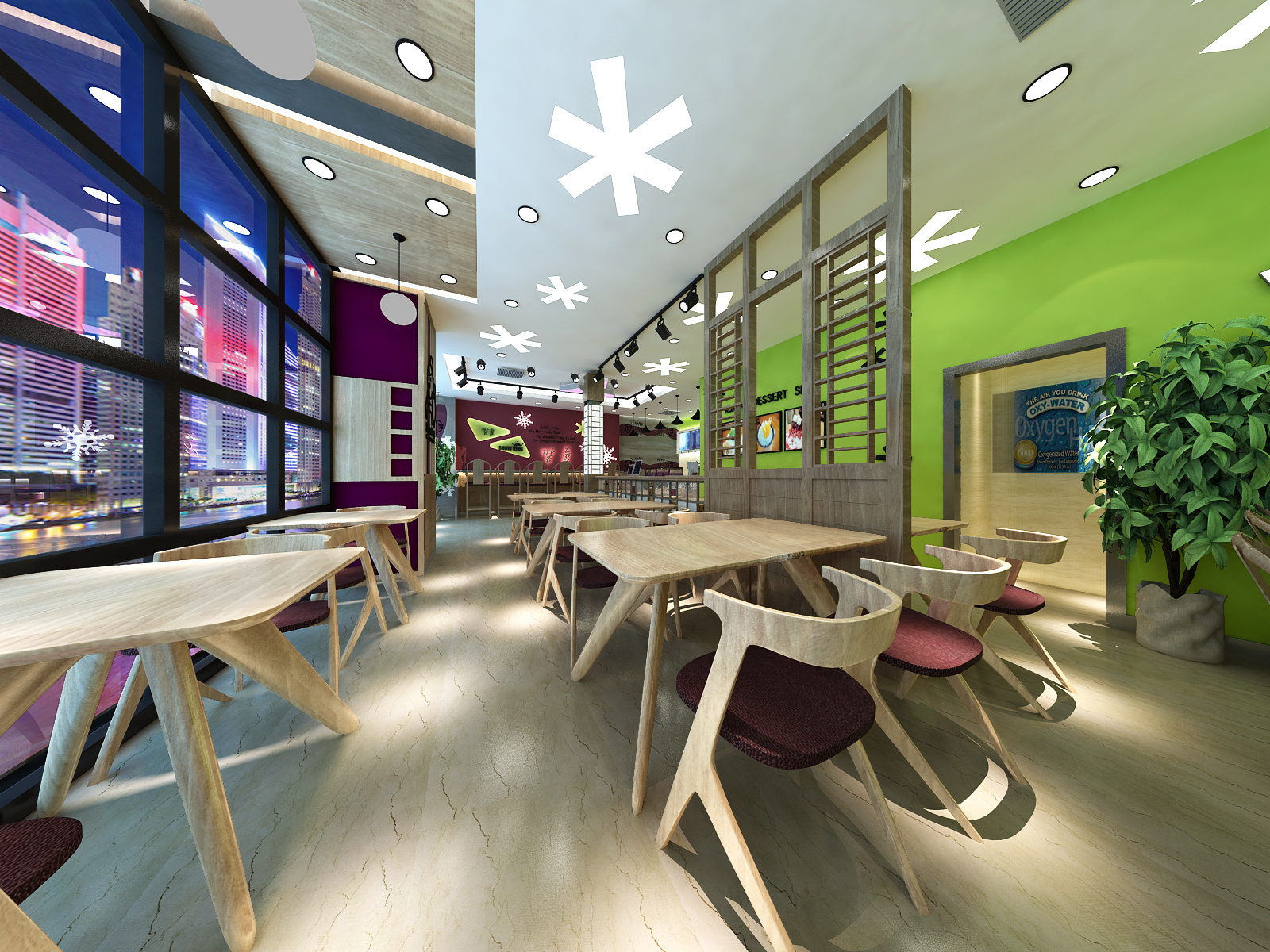 奶茶店效果图|空间|室内设计|大树和小草 - 原创作品 - 站酷 (ZCOOL)