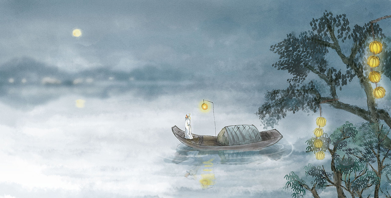 水墨画《小古文-我的第一套部编版文言文背诵书》