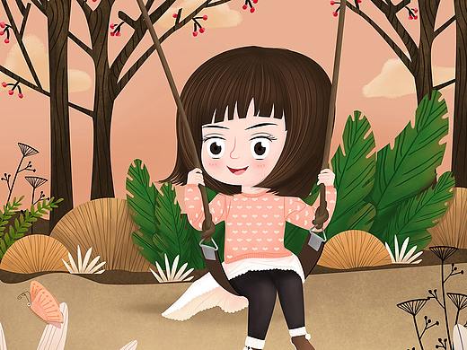 《荡秋千》（个人主页-ZMzc2Mjk2MzY=） - 创作习作 - 站酷设计师筱一21原创素材 - 站酷ZCOOL