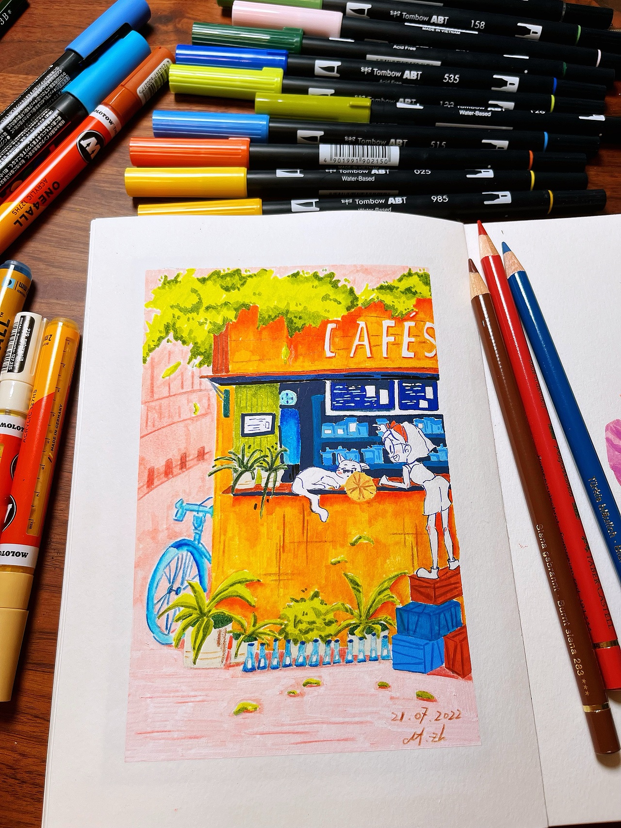 夏日总结/丙烯马克笔