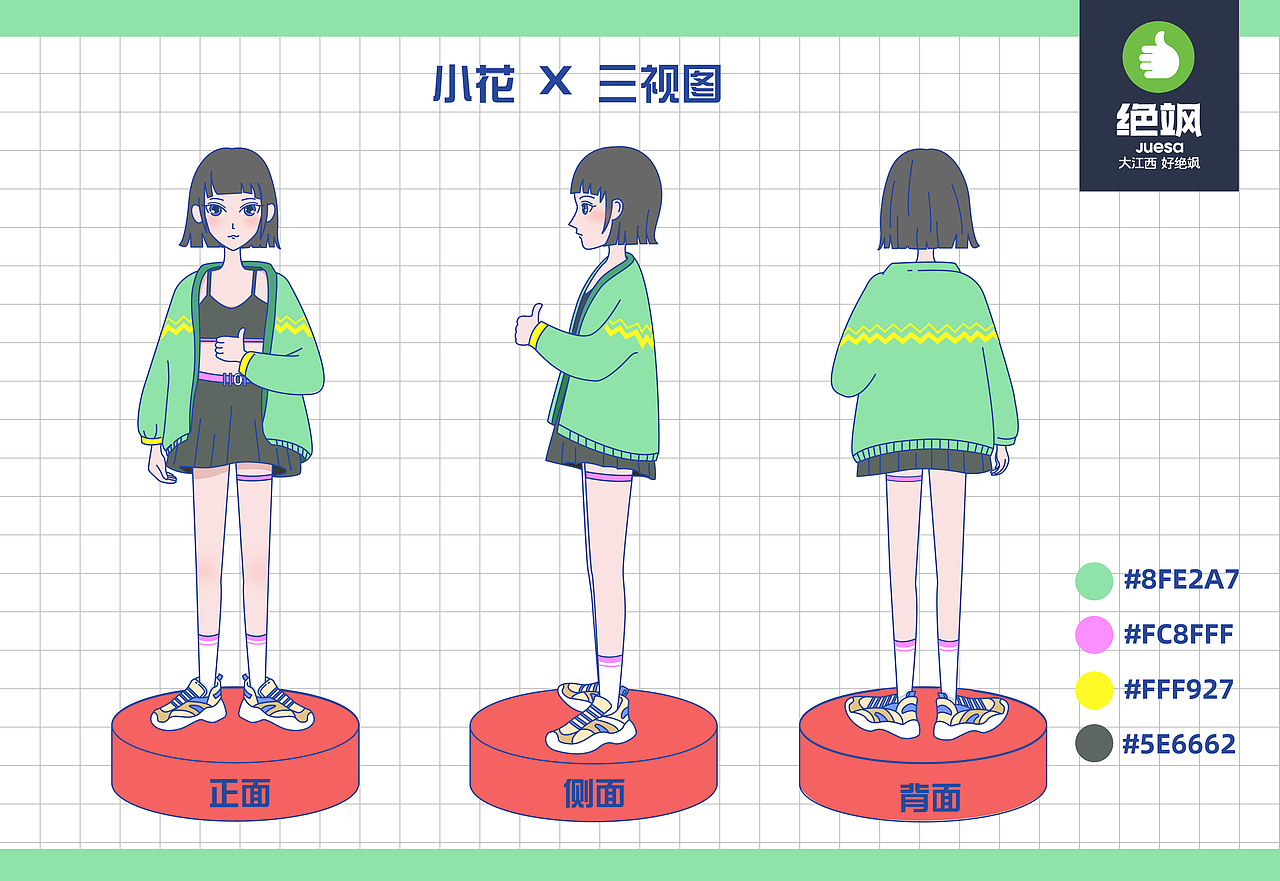 ip人物形象设计|三视图