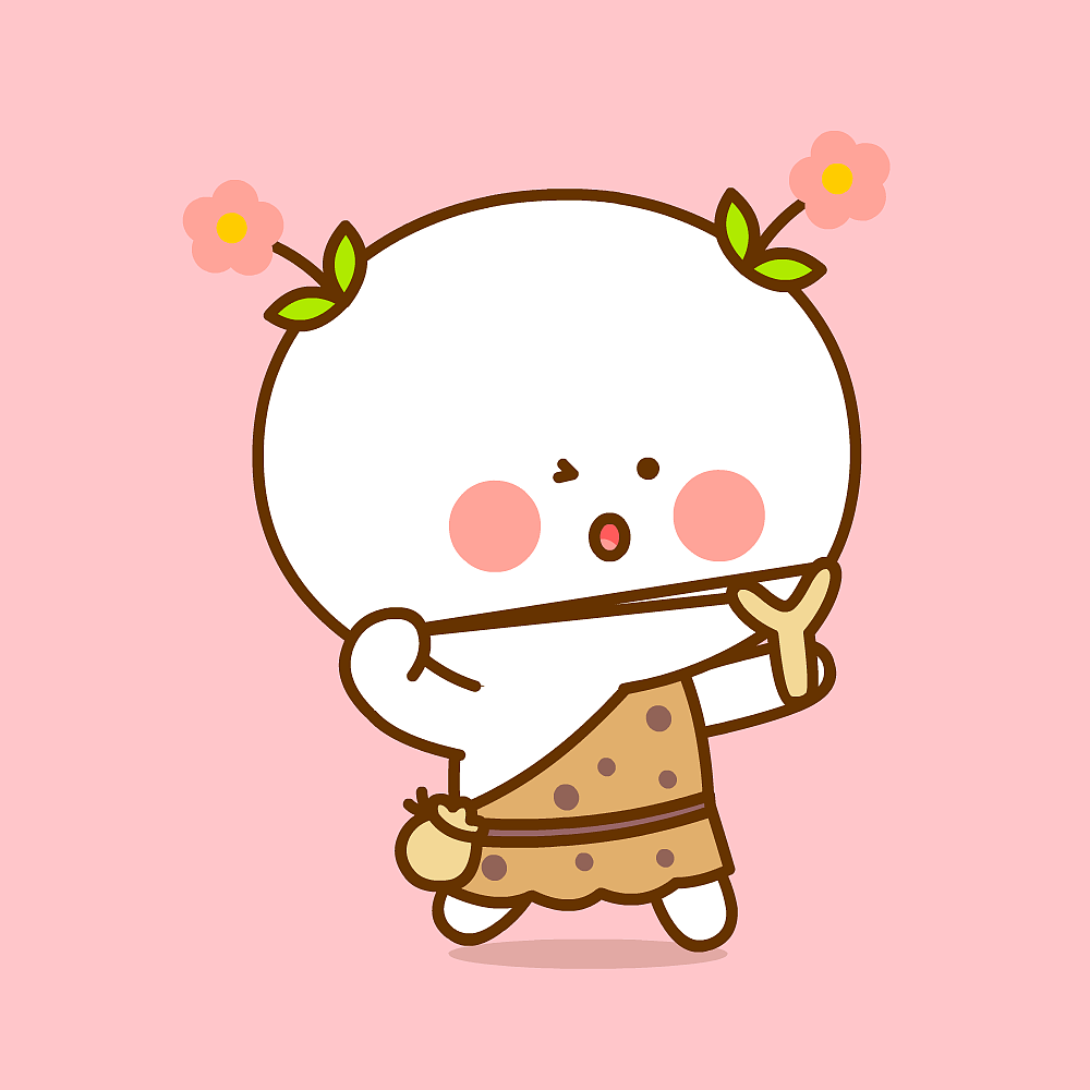 二花 桃小仙 石器时代 远古 微信表情 卡通动漫 头像壁纸 可爱 情侣 爱情