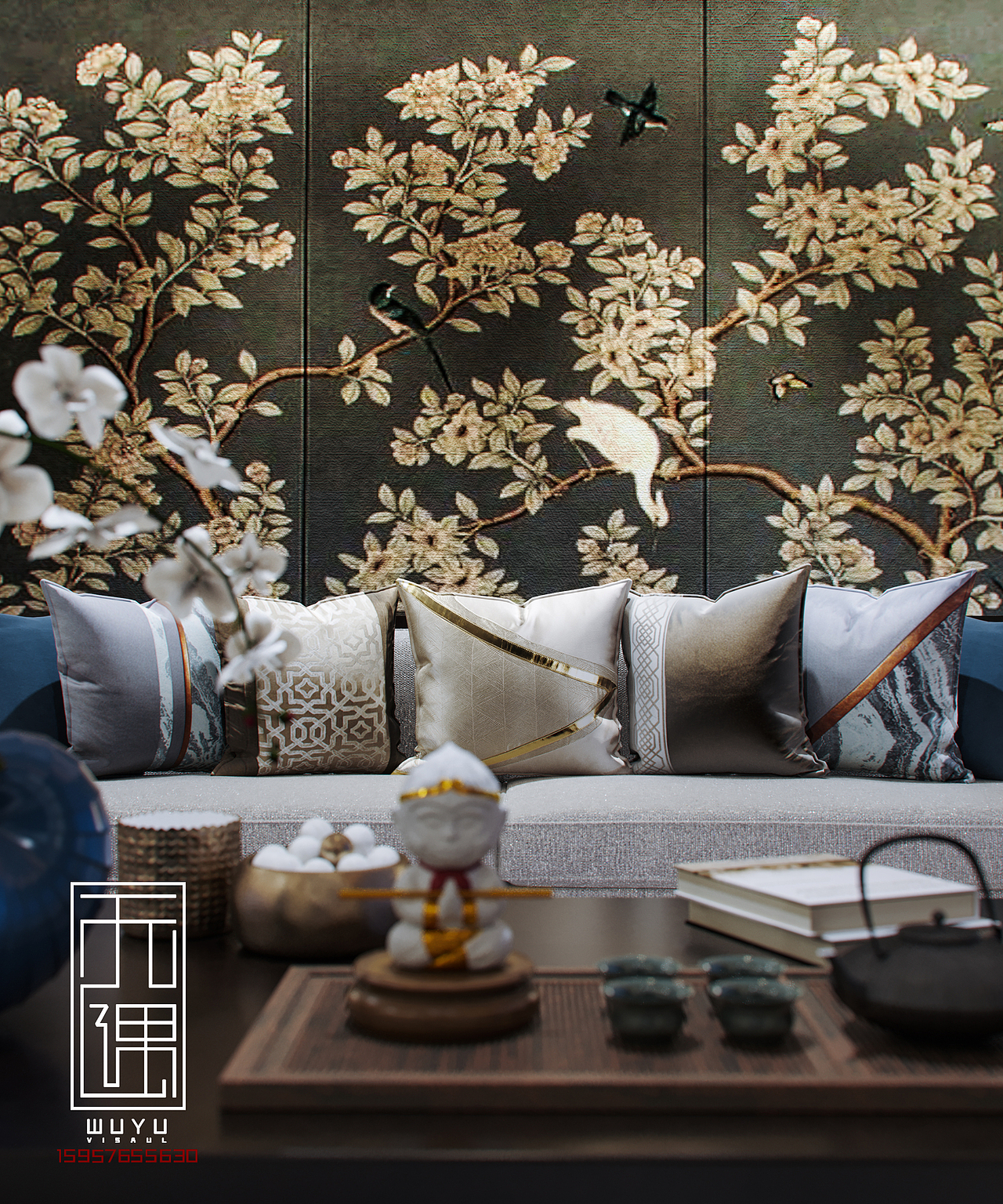 新中式（图ZMTk2MDg5NjM2） - 建筑/空间 - 站酷设计师锤哥效果图表现原创素材 - 站酷ZCOOL