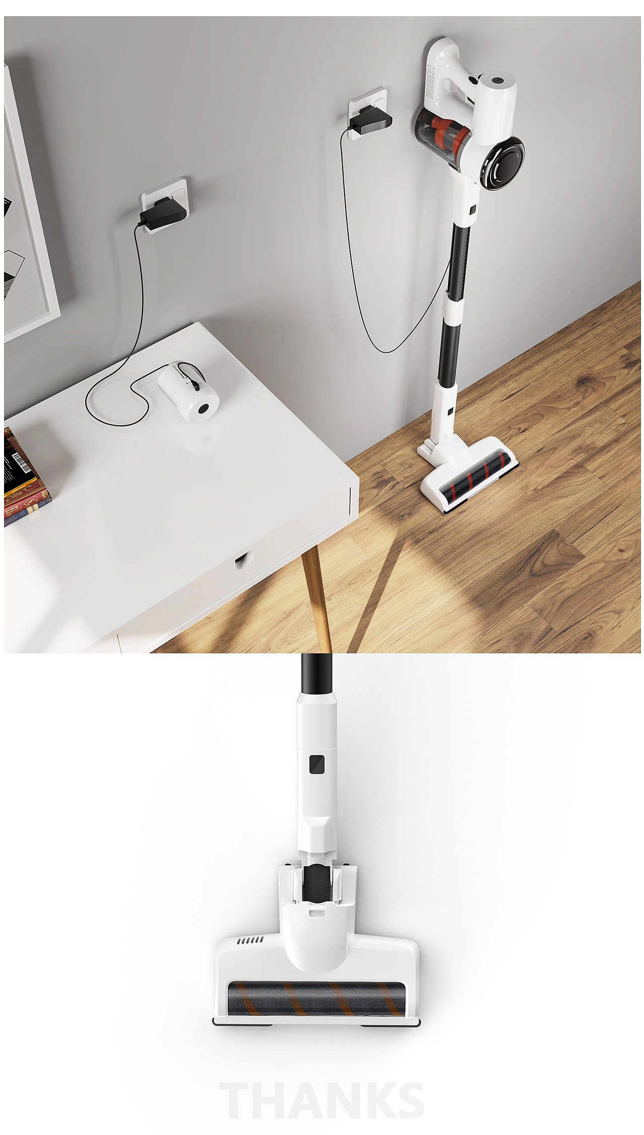 亚马逊产品渲染吸尘器 | 白色产品