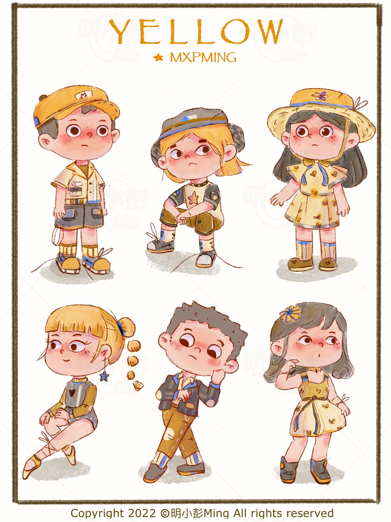 人物配色练习合集【单色篇】（图ZMzA5MTcxMjcy） - 儿童插画 - 站酷设计师明小彭Ming原创素材 - 站酷ZCOOL