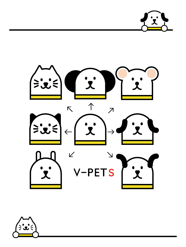 V-PET 萌宠胶囊公众号版式设计/VI 设计/吉祥物设计（图ZMTA3OTYwODA0） - IP形象 - 站酷设计师Droopee_Wong原创素材 - 站酷ZCOOL