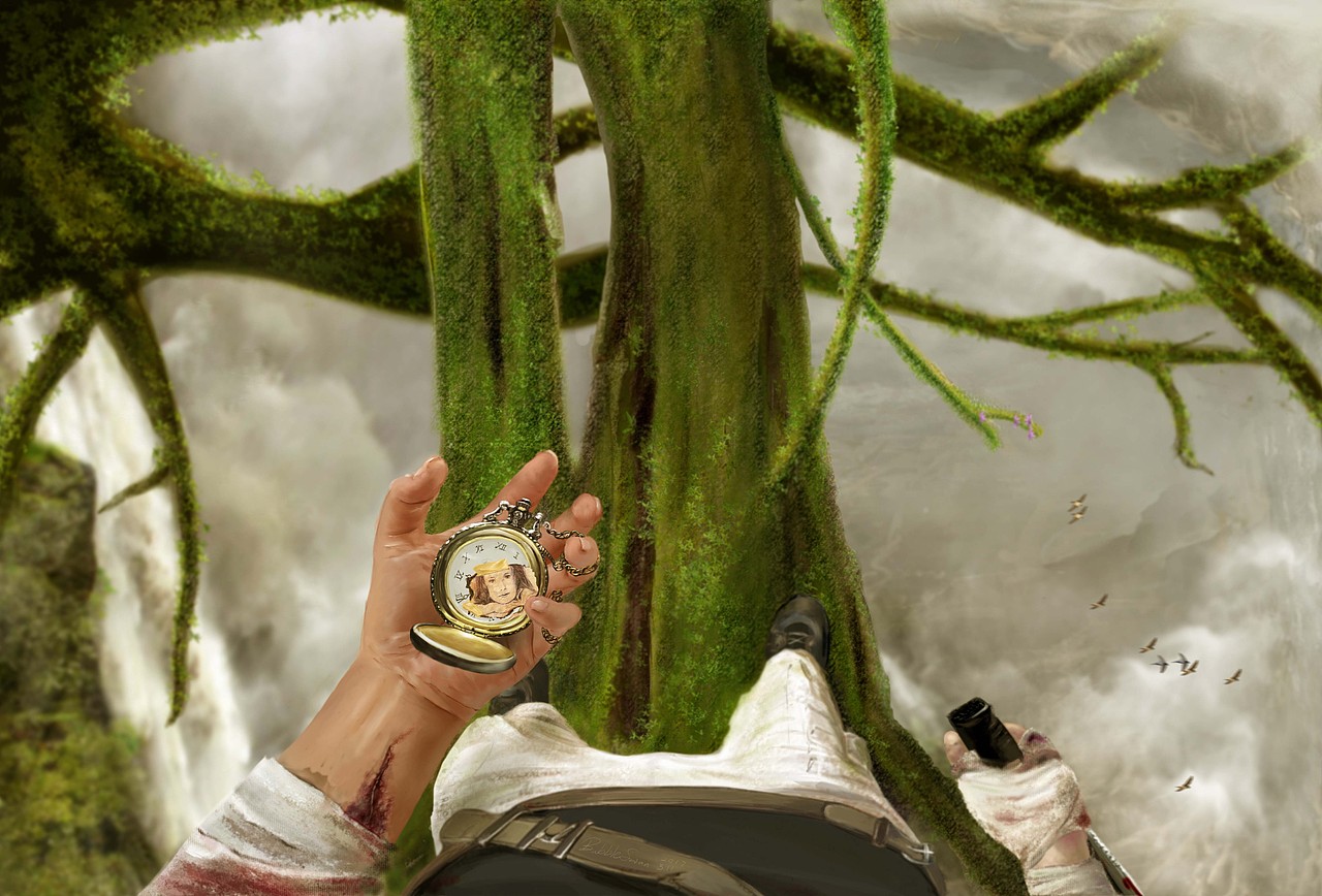 这幅作品我曾在2016年画了一个大概,当时想法取自行尸走肉,理念却不够深入,遂放弃一旁。如今,又是一年,在看了《瑞士军刀男》这部电影后,被主题曲《A Better Way》所深深吸引,随后知道想要画什么了。其中,砍倒的大树、峡谷灵感则来源我玩的野外生存游戏《看火人》。
This painting was my 2016 prototype, and I got this idea from the Walking Dead. However, I had to put it aside for blank minds at that time. Now here went another year, I got what I wanted to drew from the movie Swiss Army Man, which's the theme song really hit me from inside. As for fallen tree and canyon, I inspired from a survival game I've played, or FIREWATCH.