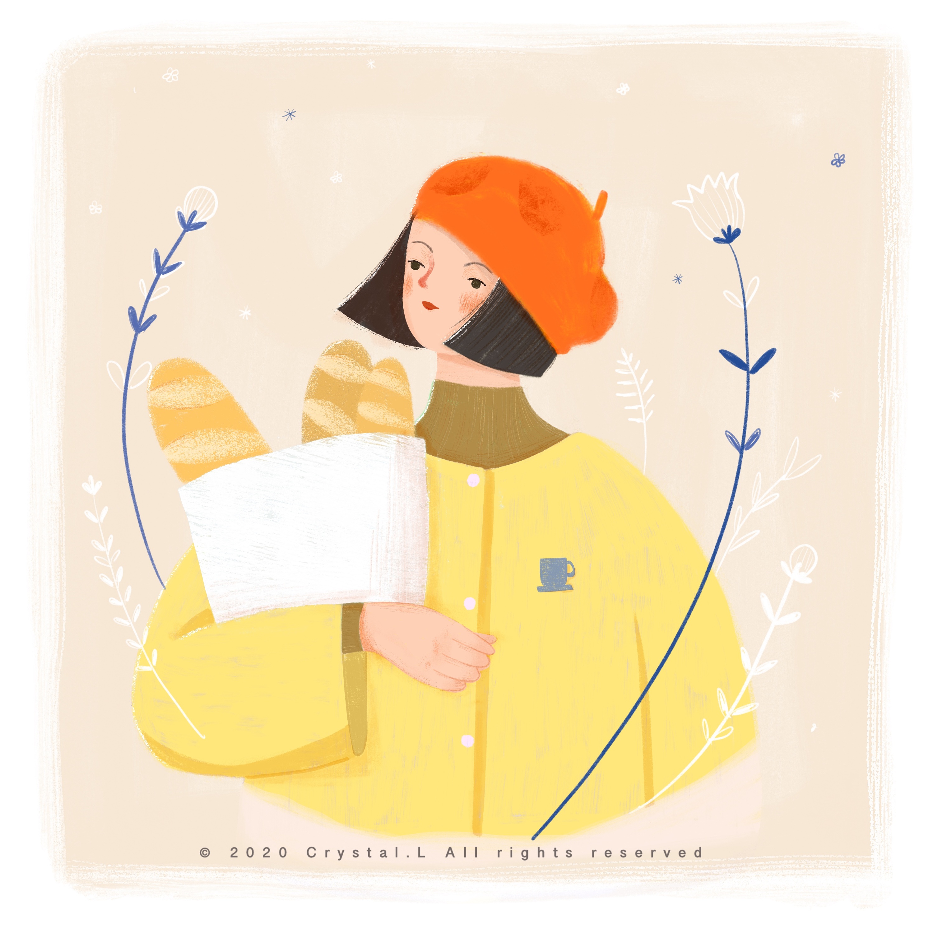 贝雷帽女孩|插画|创作习作|c一闪 - 原创作品 - 站酷 (zcool)