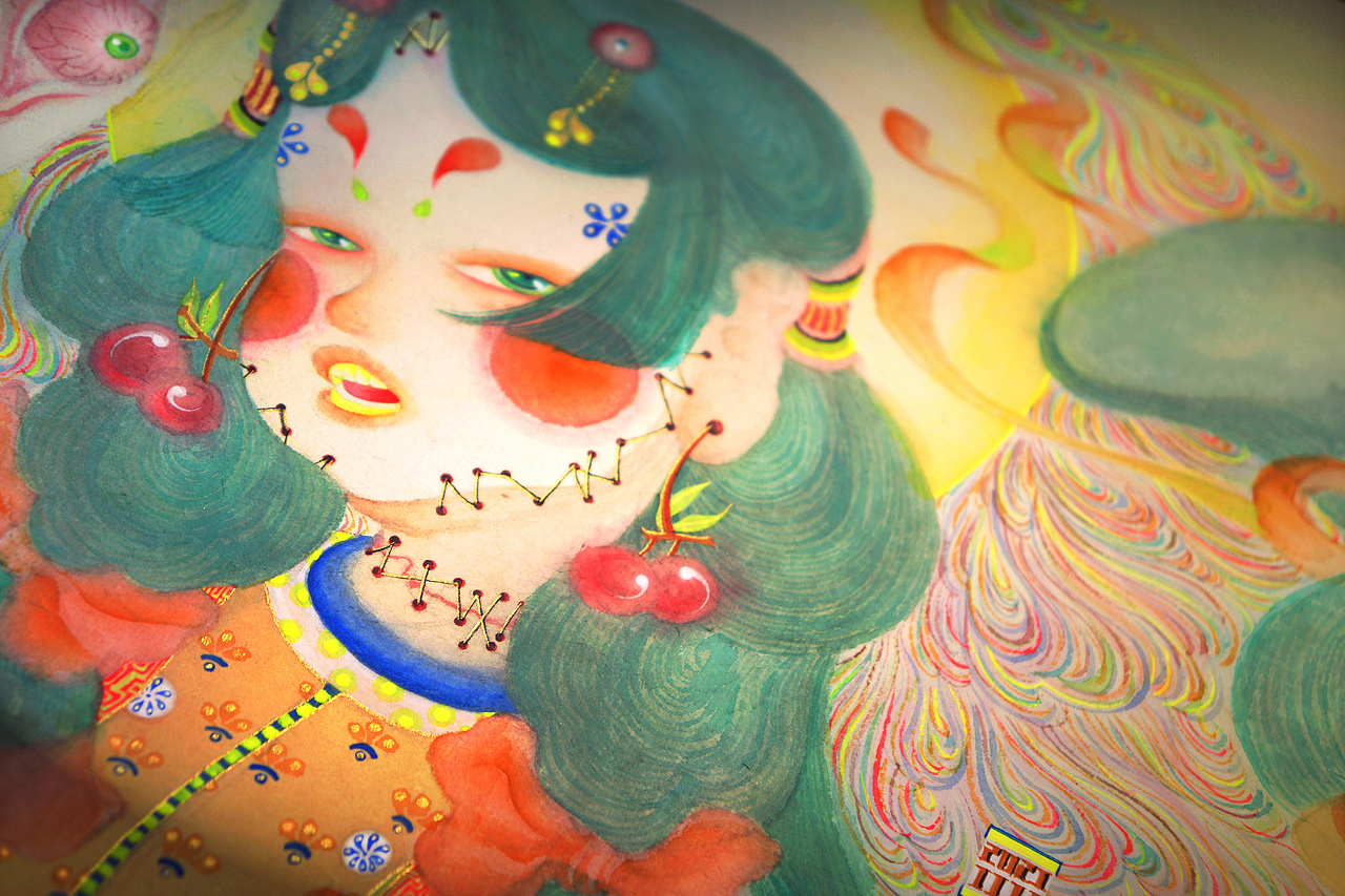 《如幻星.岁三百山蛟童女.祭月娥》白中南颜彩—人川集(图ZMjc4MDYyMzI0) - 艺术插画 - 站酷设计师白中南原创素材 - 站酷ZCOOL