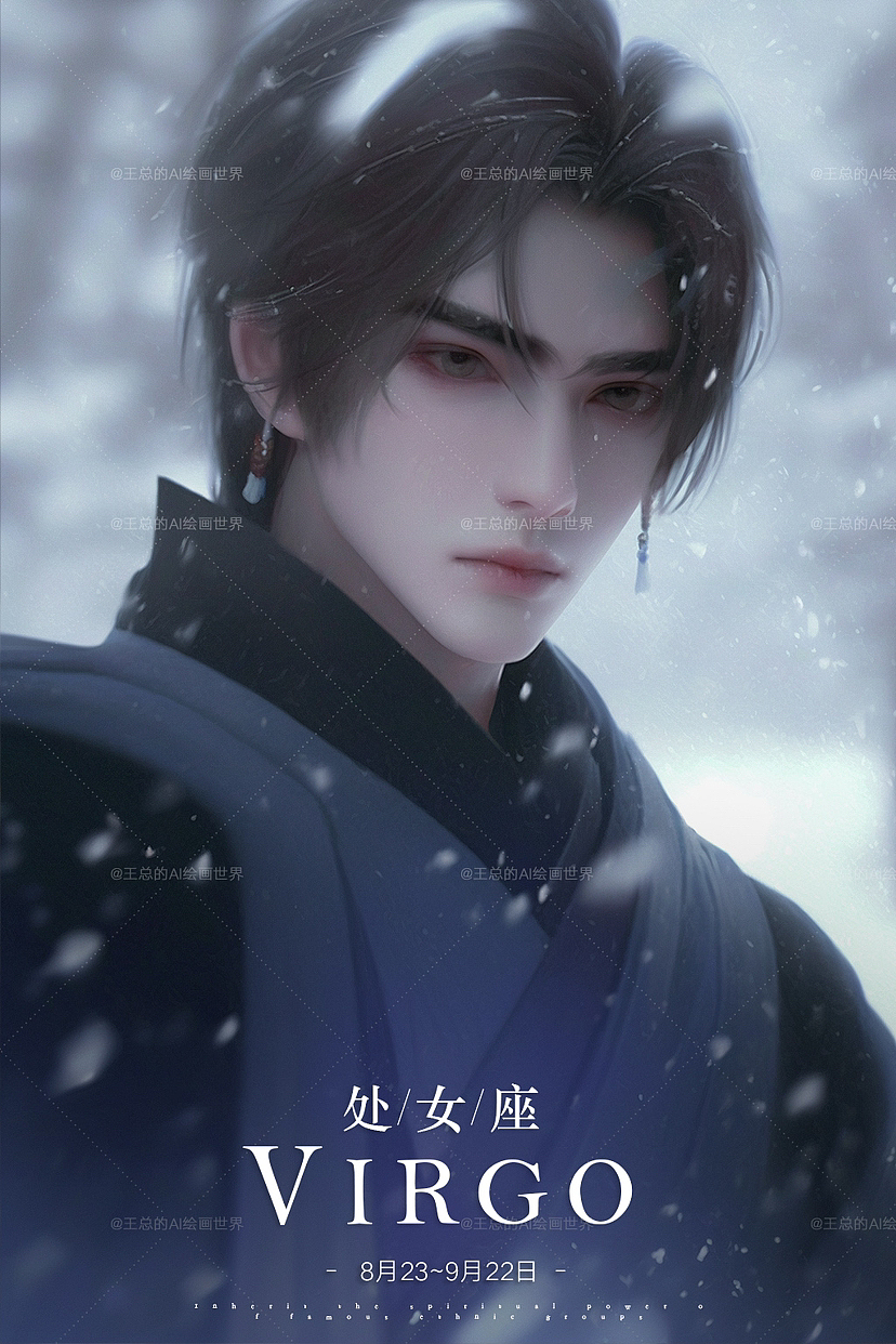 十二星座✨国风美男版（图ZMzMwMDM5MzY0） - 商业插画 - 站酷设计师王总的ai绘画世界原创素材 - 站酷ZCOOL