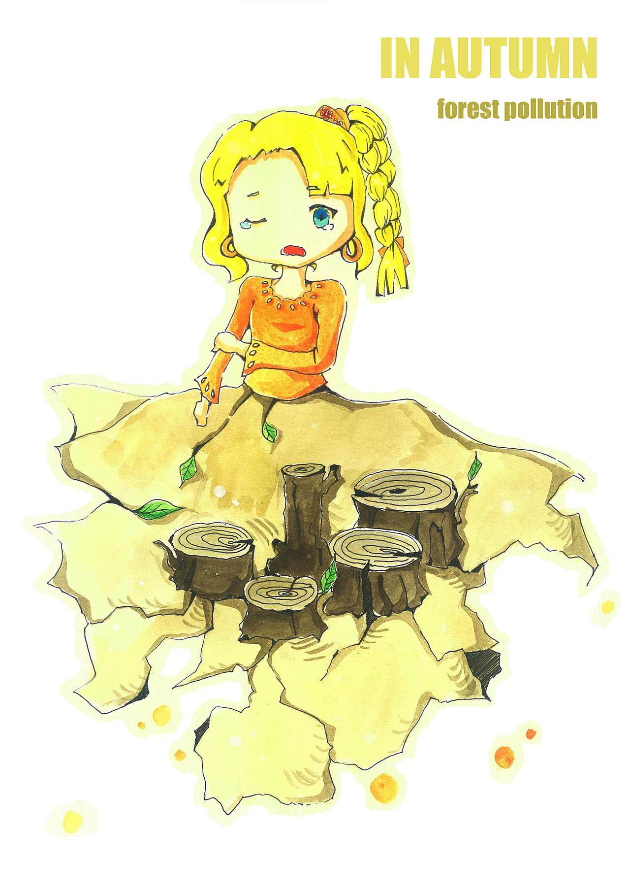 四季少女-环境保护（图ZMjQ1MDAyNDA0） - 创作习作 - 站酷设计师Z75125744原创素材 - 站酷ZCOOL