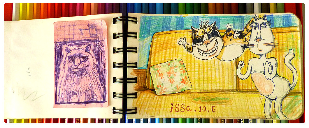 买过一盒很贵的水溶彩铅,放的太久,发现很多都摔断了
一定是你俩干的~~