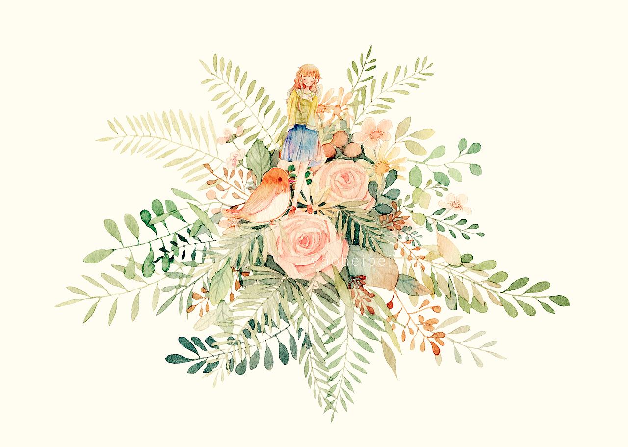 森林系小花（附过程图）（图ZMzUyOTgzNzY=） - 商业插画 - 站酷设计师瑶背背原创素材 - 站酷ZCOOL