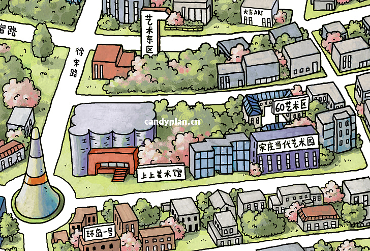 Q版手绘地图.最新宋庄.手绘地图.中国.宋庄艺术区（图ZNDYxNjk1NDA=） - 商业插画 - 站酷设计师二手漫画家原创素材 - 站酷ZCOOL