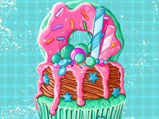 线稿风插画 |甜品系列 |海报设计 |贴纸素材 |手账（个人主页-ZNjQwNjMwOTY=） - 商业插画 - 站酷设计师青菜萝卜葫芦娃原创素材 - 站酷ZCOOL