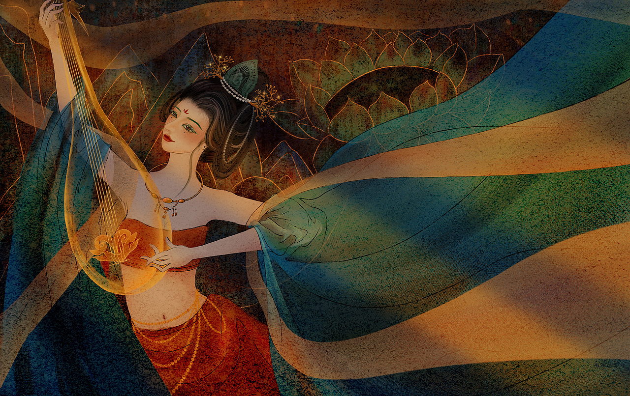 原创手绘【石窟壁仙】