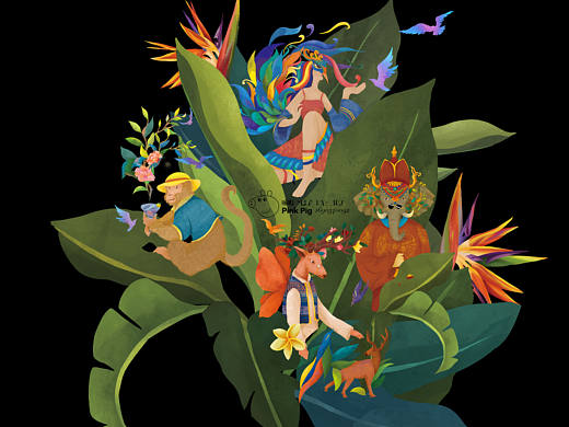云南民族风香薰定制插画稿