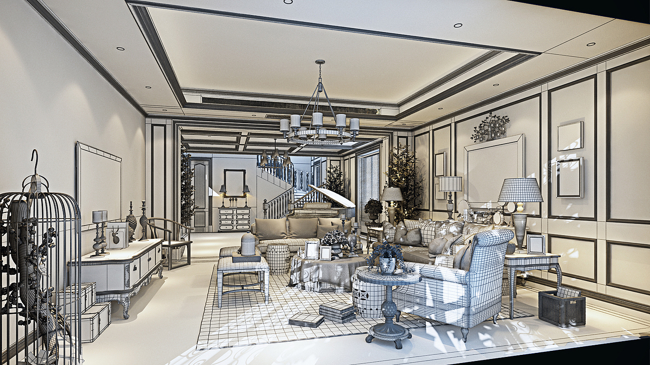 wire效果，可以参考灯光颜色