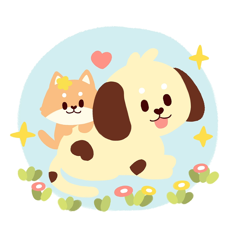 貓貓狗狗（圖ZMzQ4MTA2MjY4） - 兒童插畫 - 站酷設(shè)計(jì)師Clenaaaaaa原創(chuàng)素材 - 站酷ZCOOL