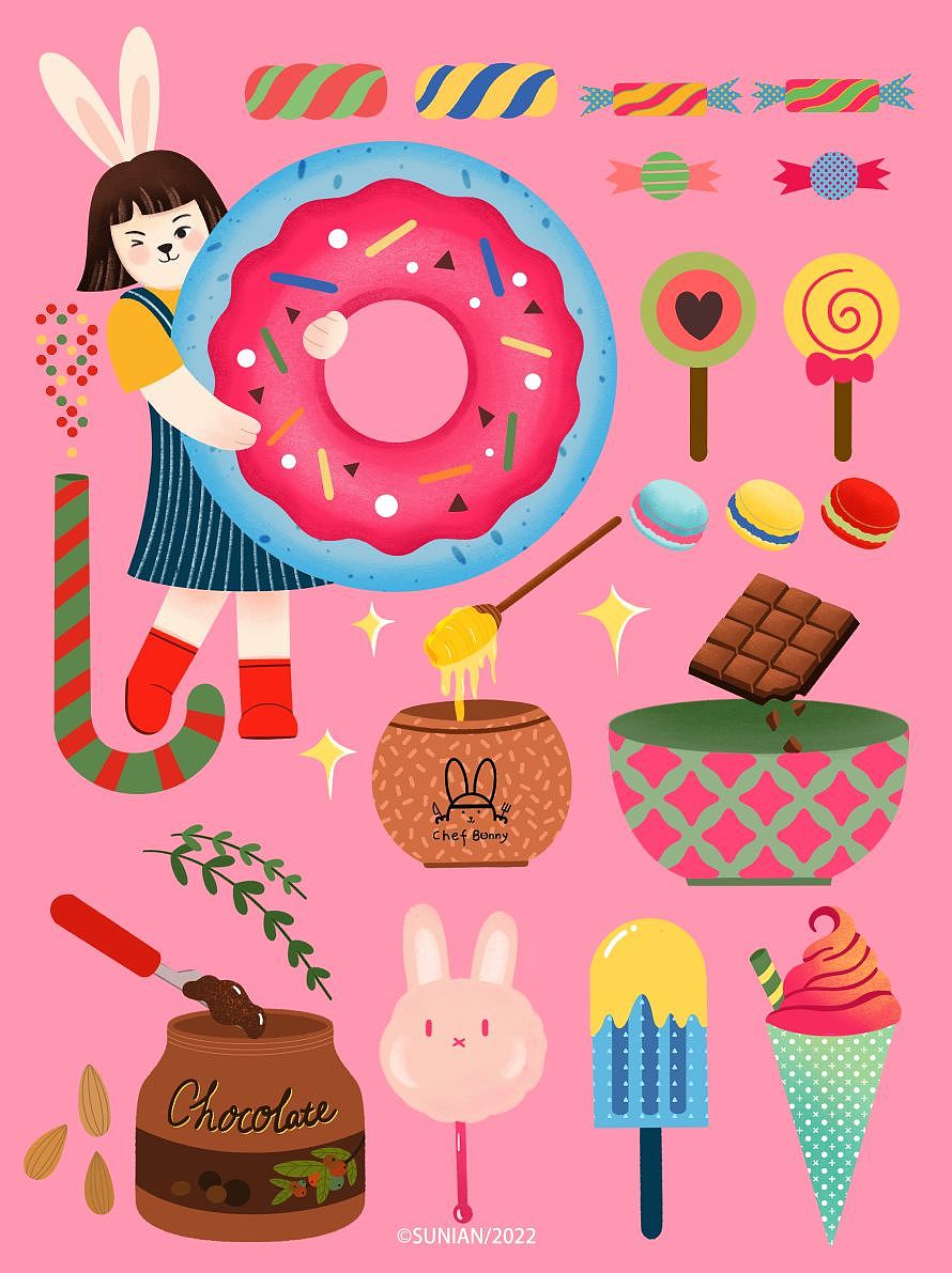 chef Bunny 新兔年主题插画（图ZMzIxMjgxNTI0） - 商业插画 - 站酷设计师C素年原创素材 - 站酷ZCOOL