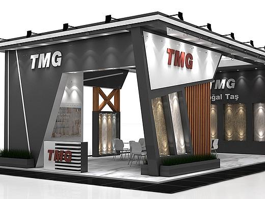 板材建筑材料展位展会3d效果图设计制作