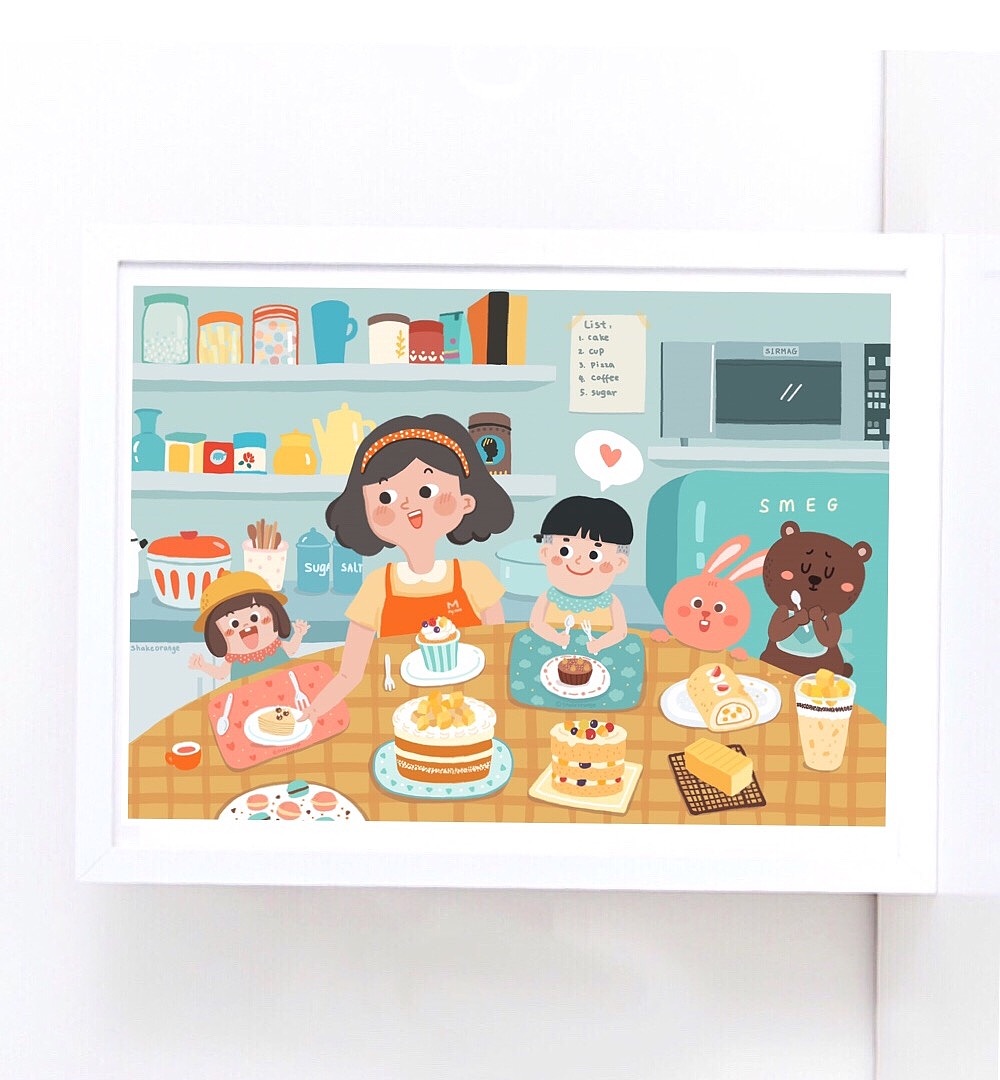 甜品店插画|插画|儿童插画|shakeorange - 原创作品 - 站酷 (zcool)