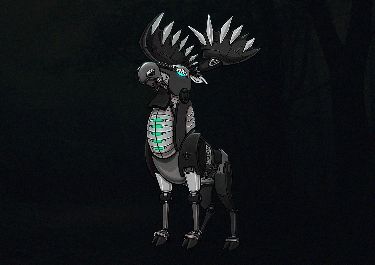 之前画的一套机械的动物