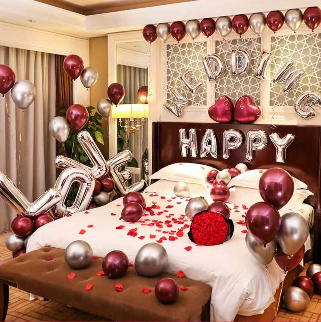 婚房布置气球装饰套餐新房场景布置浪漫卧室婚庆套装结婚气球套装-阿里巴巴