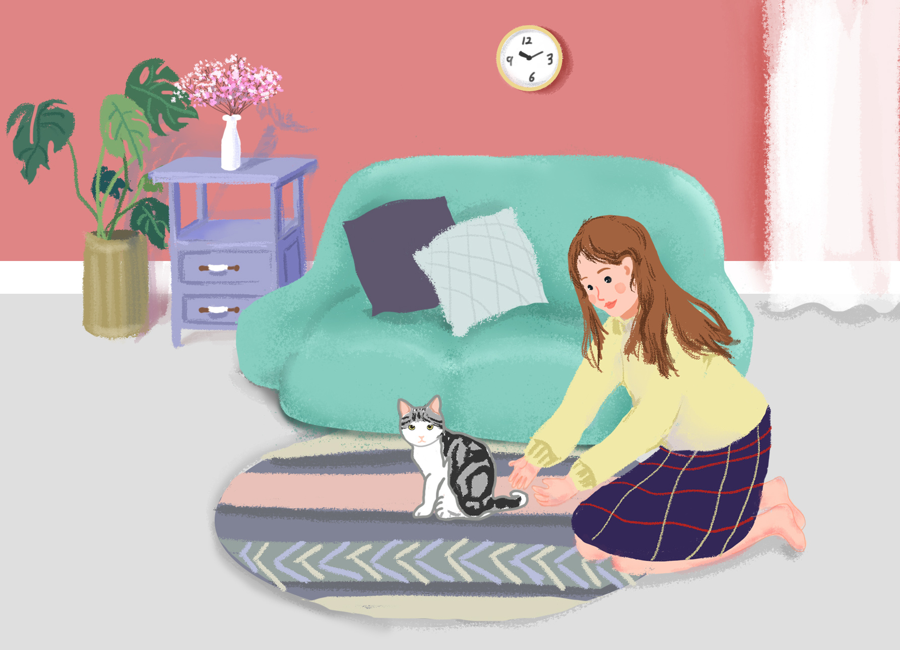 有猫的美好生活|插画|商业插画|马尔与哈哈 - 原创作品 - 站酷 (zcool