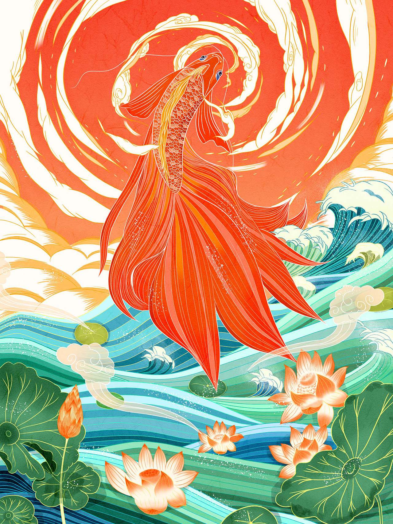 锦鲤#五月插画练习