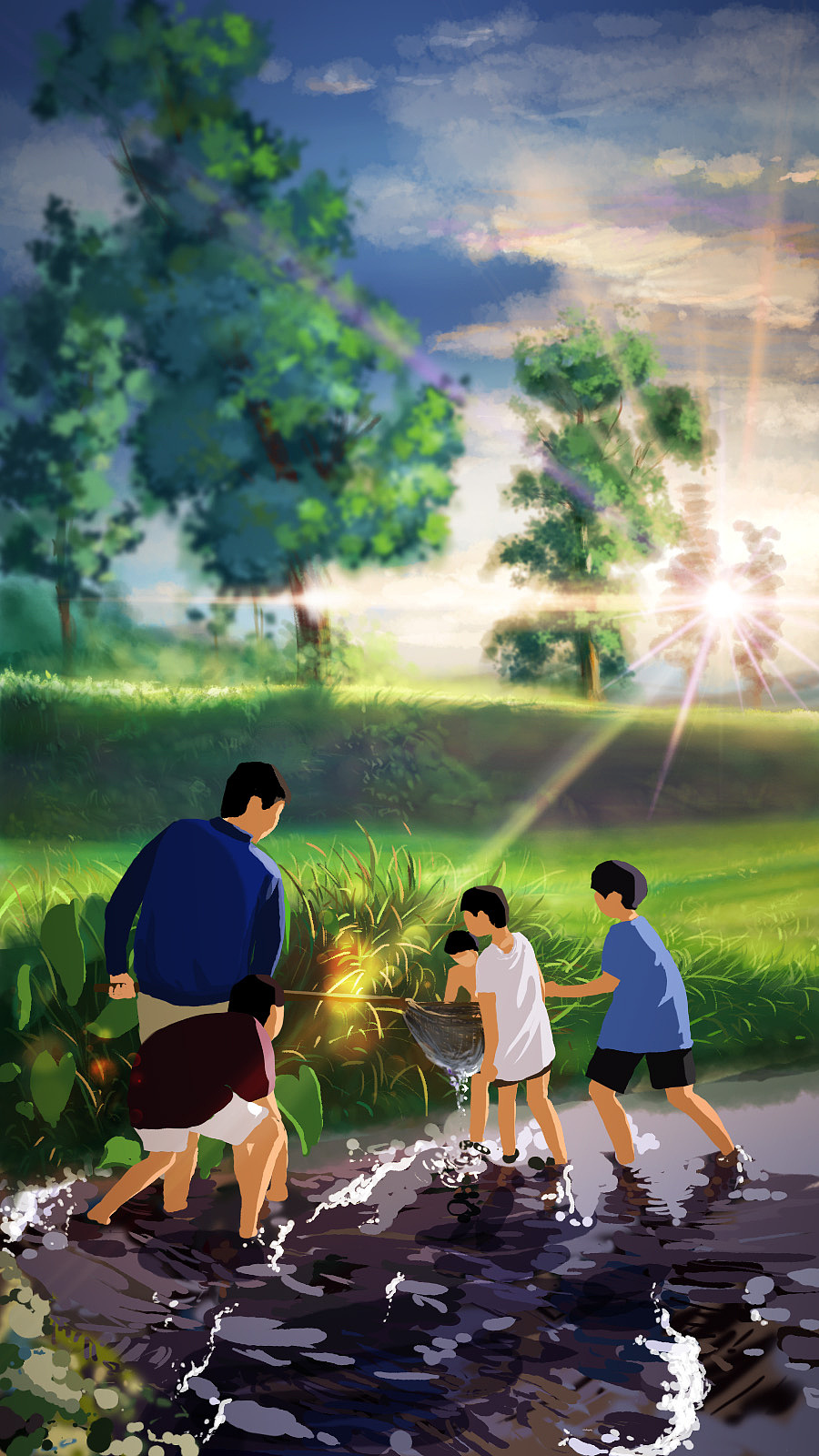 乡下生活场景插画