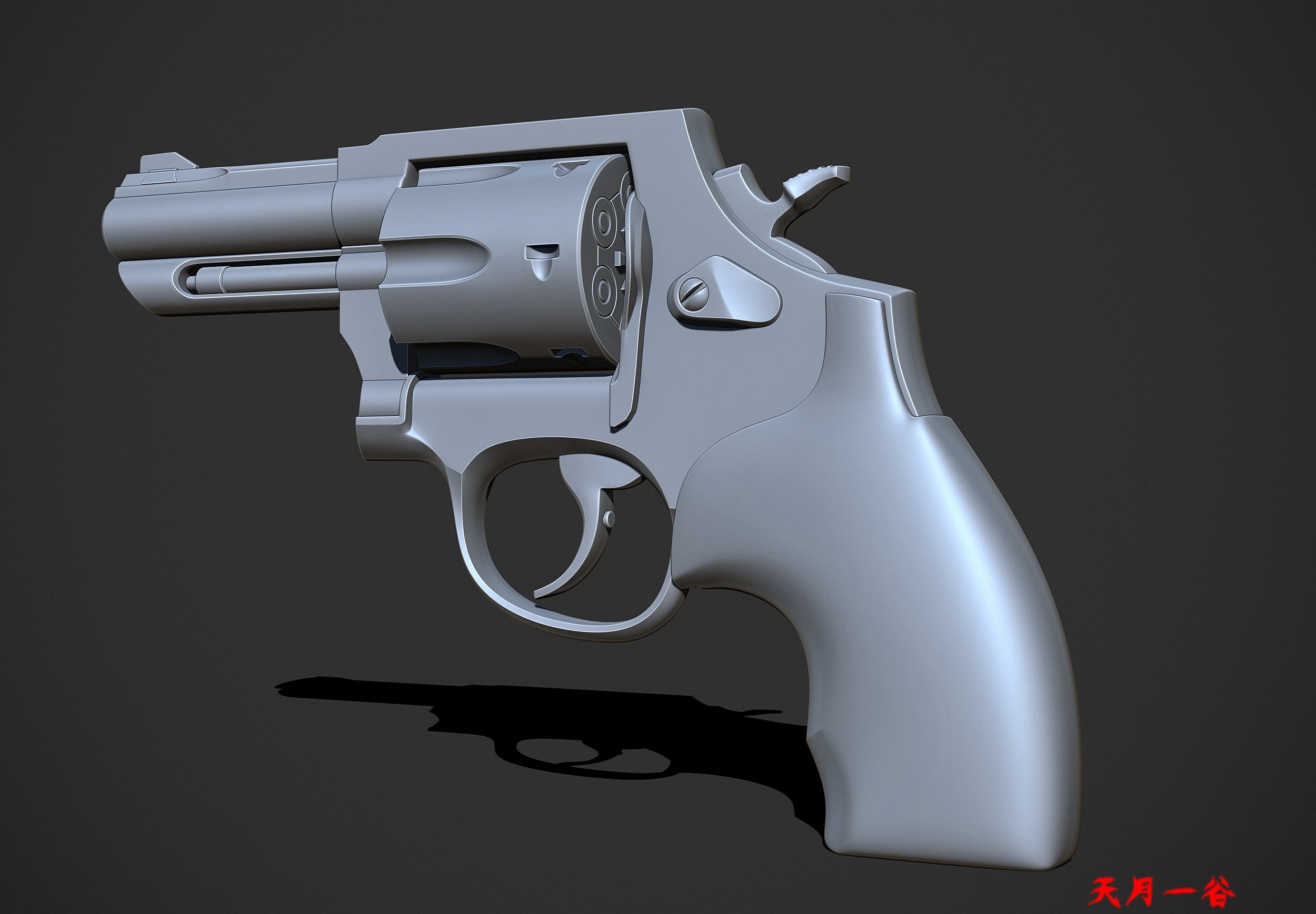 左轮手枪三维建模