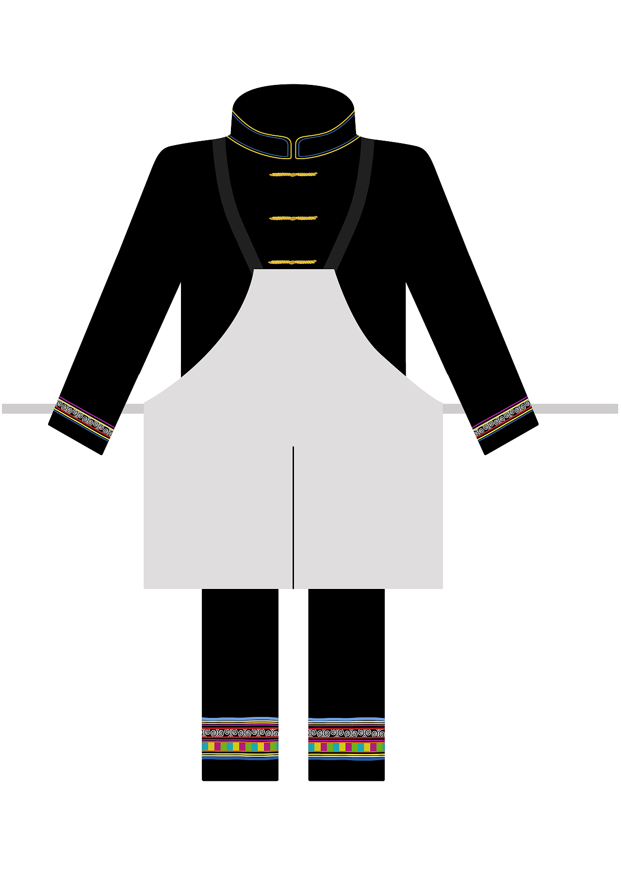 楚雄永仁赛装节服饰以及配件插画（图ZMTgyODYwMTAw） - 商业插画 - 站酷设计师鱼儿君原创素材 - 站酷ZCOOL