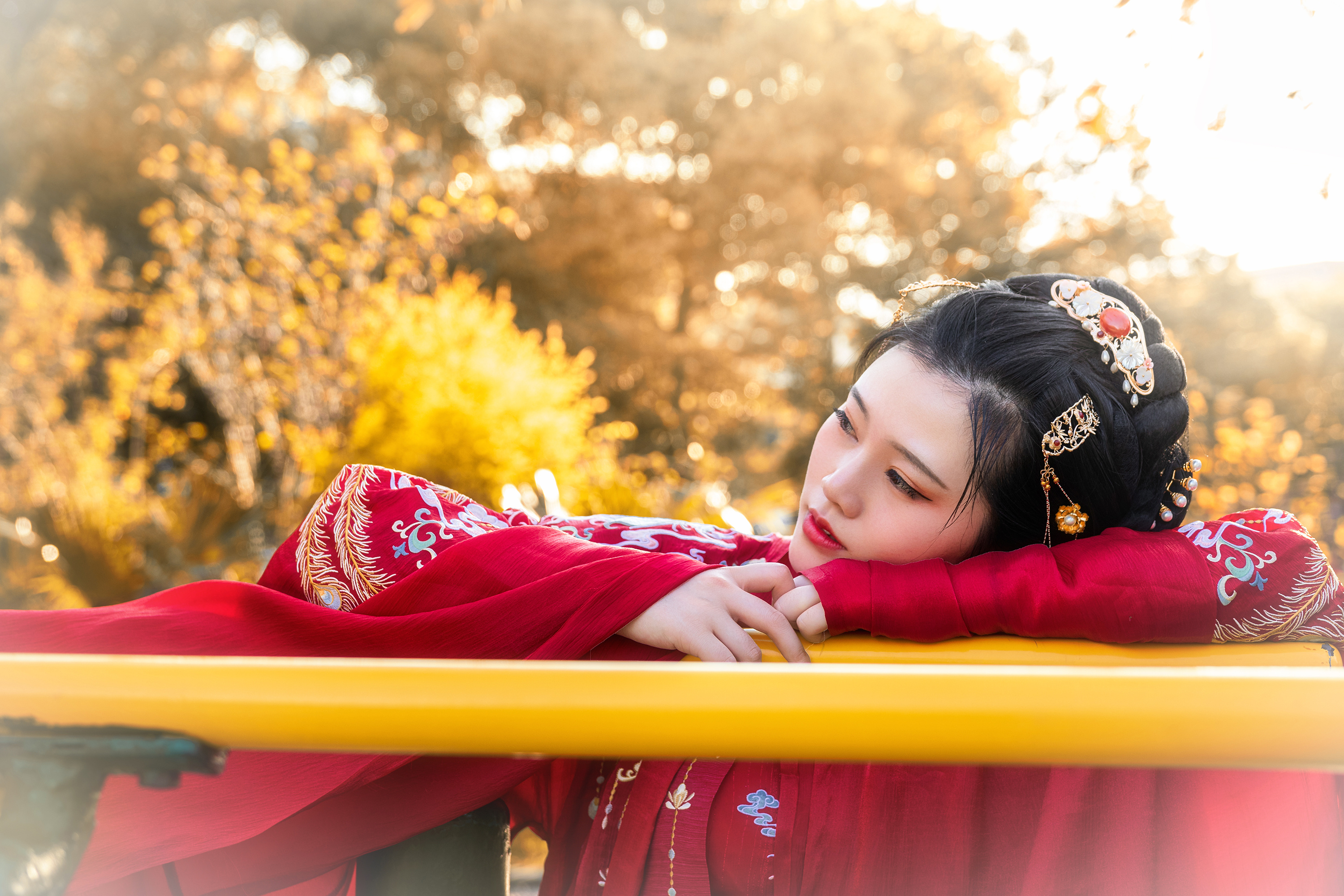 义乌汉服出行日约拍古风汉服小姐姐