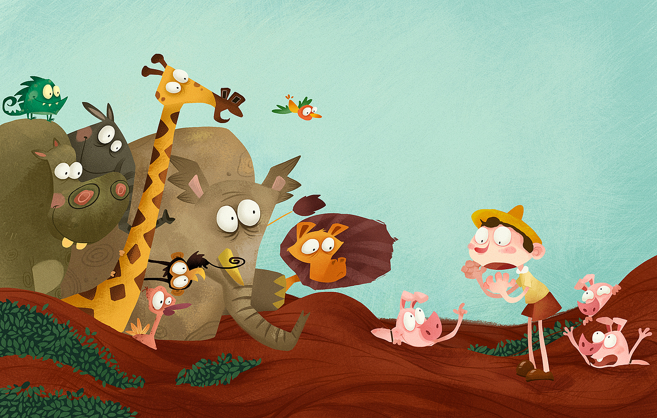 匹诺曹和三只小猪（图ZMjE2NDk4Njg4） - 商业插画 - 站酷设计师PoppyLala_11原创素材 - 站酷ZCOOL