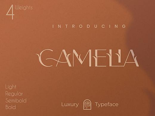 Camelia Sans-独特的花朵植物树叶英文字体设计