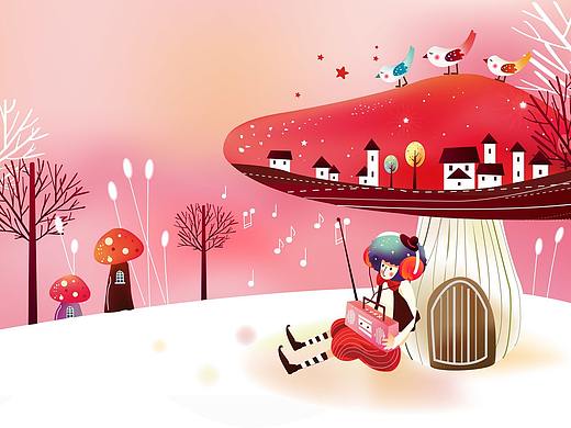 插画 唯美 红色调调（个人主页-ZMzc2OTE4NTY=） - 创作习作 - 站酷设计师A陈莉原创素材 - 站酷ZCOOL