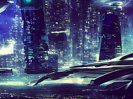 #AI创作实验室#天空之城、玻璃、赛博城市