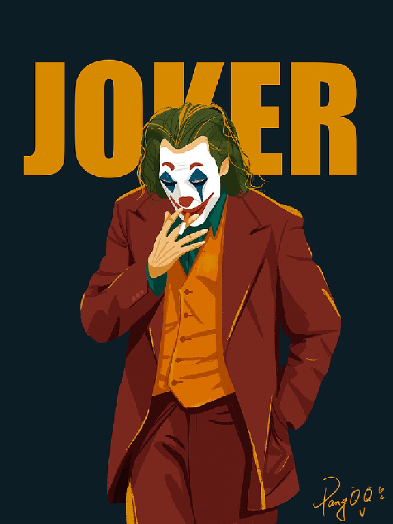 DC 电影海报同人插画 joker 小丑 |插画|插画习作|渺小de小幸运 - 原创作品 - 站酷 (ZCOOL)
