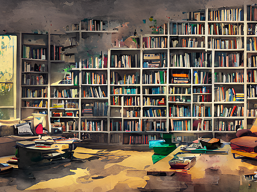 #AI創(chuàng)作實驗室#我夢想中的家，滿墻的書架，長長的大桌（個人主頁-ZNjI5NzMyODQ=） - AI作品 - 站酷設(shè)計師ye婉秋原創(chuàng)素材 - 站酷ZCOOL