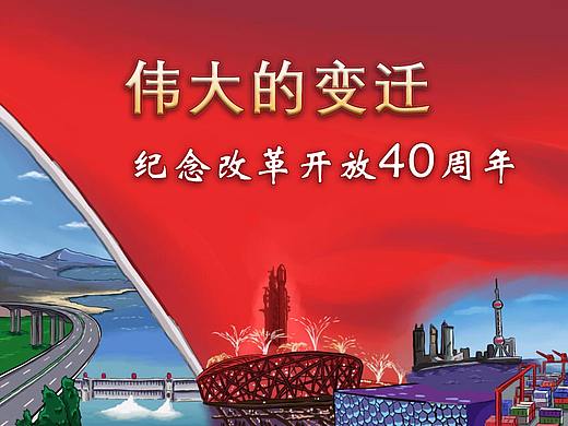 改革开放40周年海报