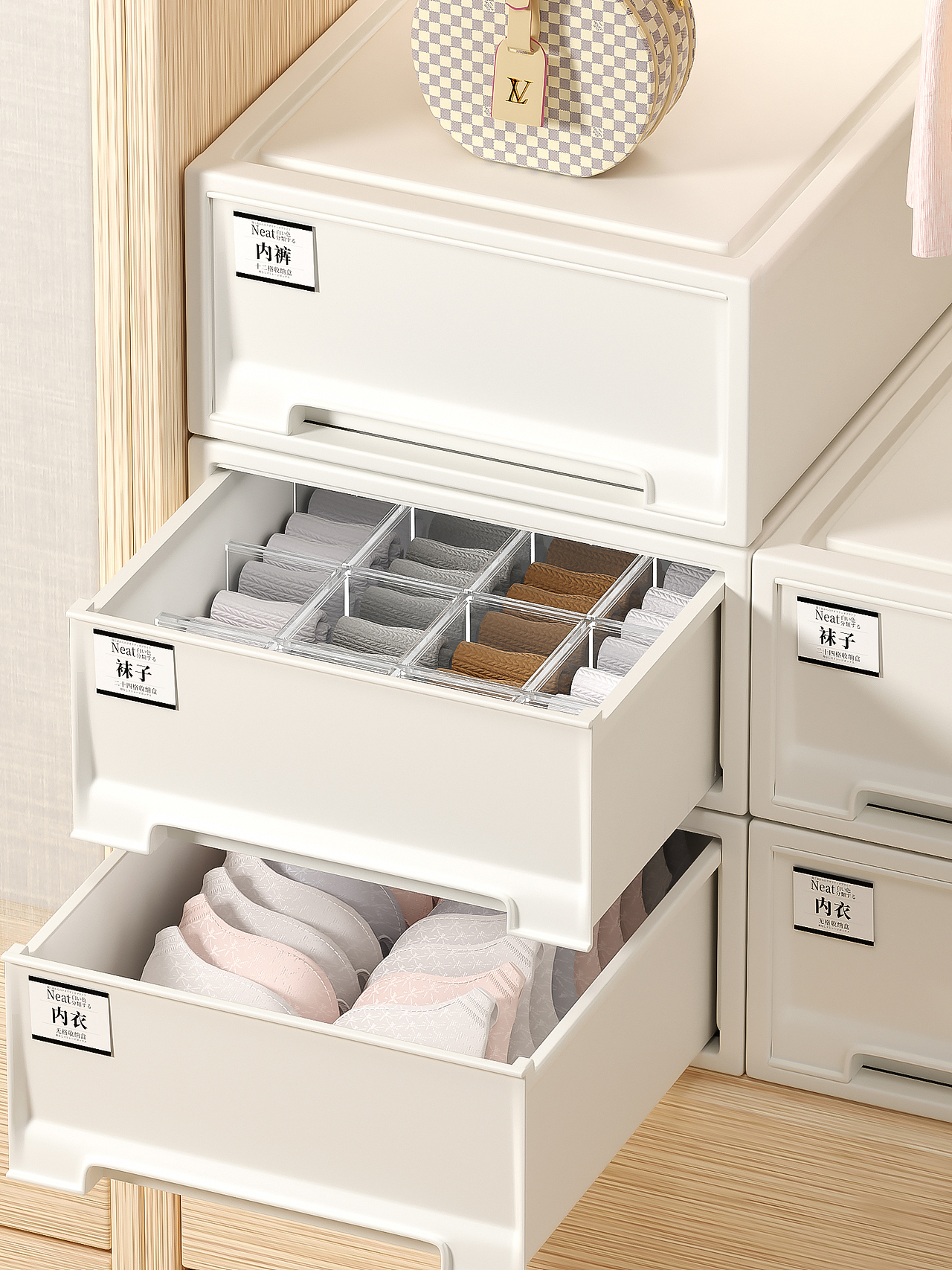 3D渲染_内衣收纳盒