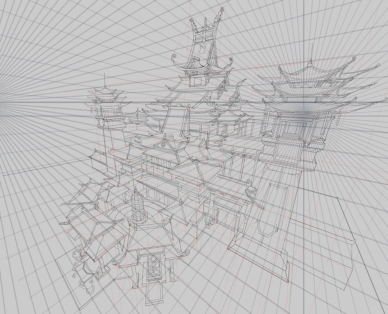 中國風(fēng)建筑練習(xí)（圖ZMjc1MjMwOTk2） - 概念設(shè)定 - 站酷設(shè)計(jì)師MingYu1原創(chuàng)素材 - 站酷ZCOOL