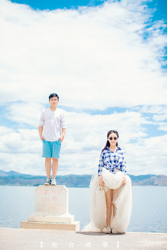 一笑倾城一见难忘，最美不过与你并肩看夕阳。（图ZNTY5MjAwNjg=） - 人像摄影 - 站酷设计师鱼鱼Mood原创素材 - 站酷ZCOOL