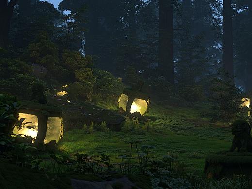 影视级自然场景《树林》&《湖中小屋》