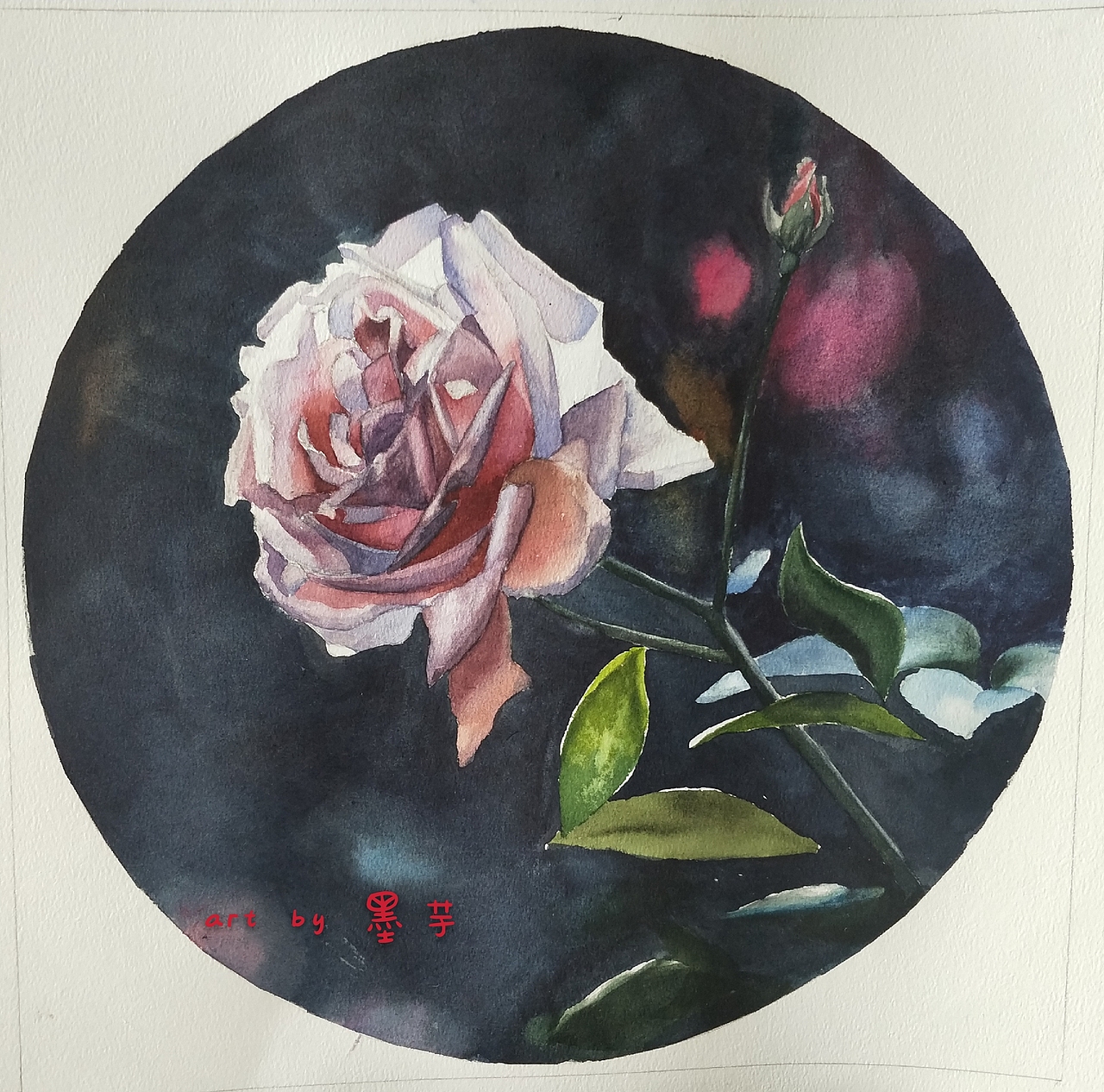 水彩手绘月季团花（图ZMTg2MjkxMjA4） - 绘画 - 站酷设计师Z31359825原创素材 - 站酷ZCOOL