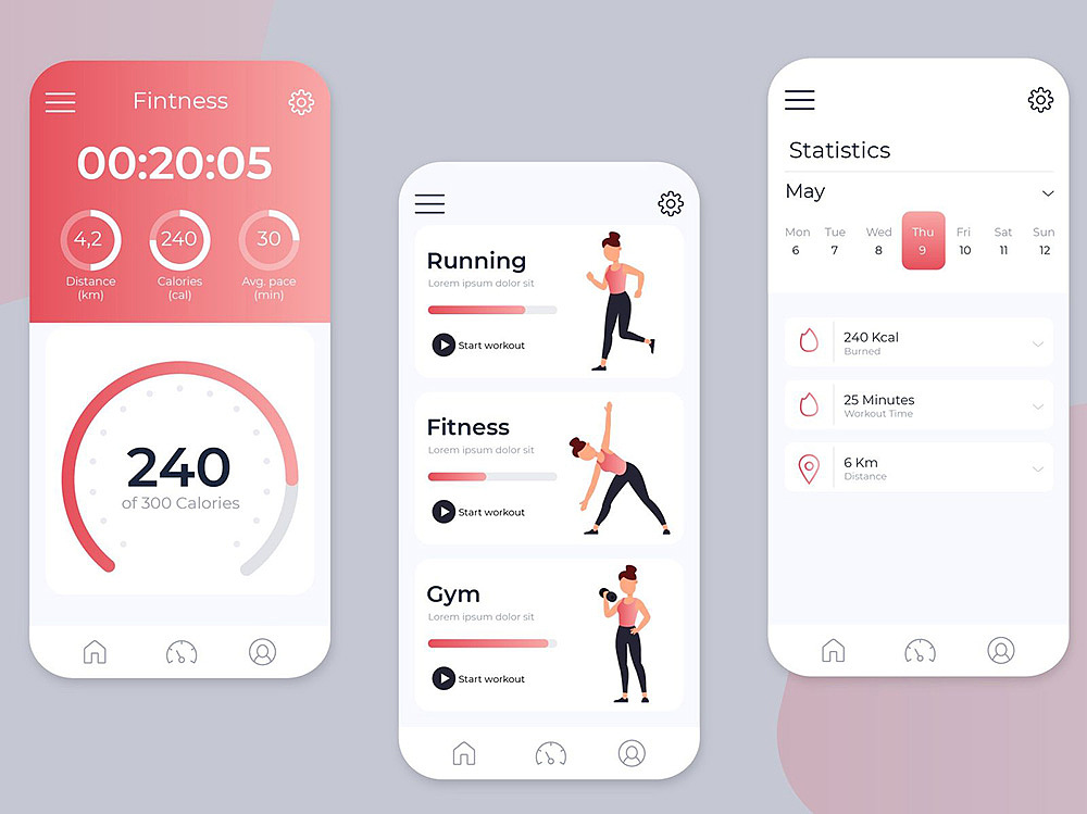 健身类App界面（图ZMjMwODUxMTQ0） - APP界面 - 站酷设计师maggie11111111原创素材 - 站酷ZCOOL
