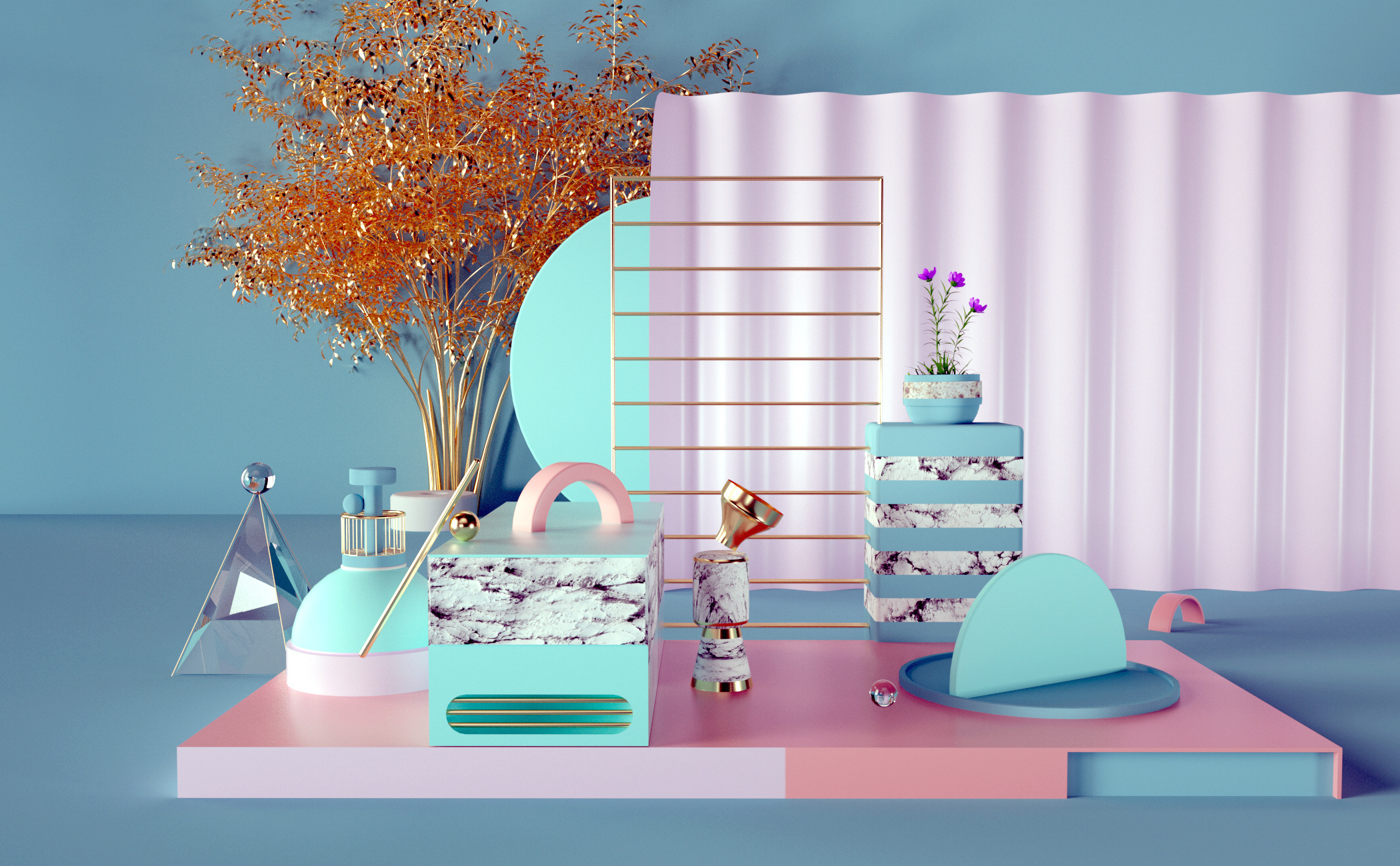 c4d电商展示场景